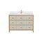 James Martin Vanities 48'' Sgl Vanity, Sunwashed Oak W/ Embossed Shagreen W/ Sgl Hole 3CM Wht Zeus Quartz Top & Bcksplsh D604-V48-SHG-1WZ - alternate 1